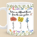 Custom Sister Name Floral Gifts - Personalized Mugs