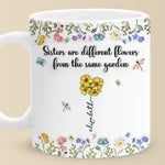 Custom Sister Name Floral Gifts - Personalized Mugs