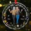 Friends Who Laugh Together, Stay Together - Bestie Personalized Custom Circle Glass Ornament - Christmas Gift For Best Friends, BFF, Sisters