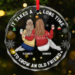 A Friendship That Will Never Fade - Bestie Personalized Custom Circle Glass Ornament - Christmas Gift For Best Friends, BFF, Sisters