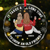 A Friendship That Will Never Fade - Bestie Personalized Custom Circle Glass Ornament - Christmas Gift For Best Friends, BFF, Sisters