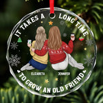 A Friendship That Will Never Fade - Bestie Personalized Custom Circle Glass Ornament - Christmas Gift For Best Friends, BFF, Sisters