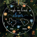 Even Though We're Apart, We Still Look For Each Other  - Bestie Personalized Custom Ornament - Acrylic Custom Shaped - Christmas Gift For Best Friends, BFF, Sisters