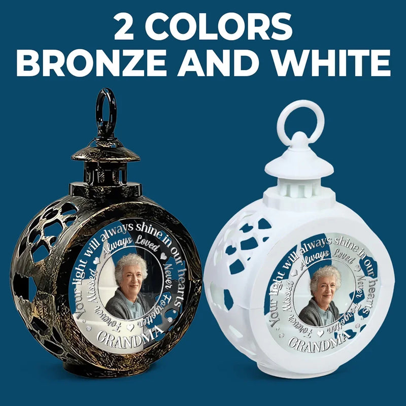 Custom Photo Your Memory Warms Our Hearts - Memorial Personalized Custom Candlelight Lantern Ornament - Sympathy Gift, Christmas Gift For Family Members