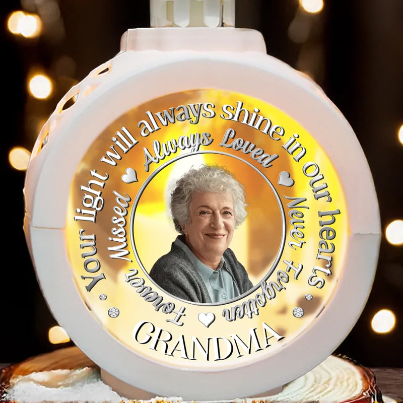 Custom Photo Your Memory Warms Our Hearts - Memorial Personalized Custom Candlelight Lantern Ornament - Sympathy Gift, Christmas Gift For Family Members