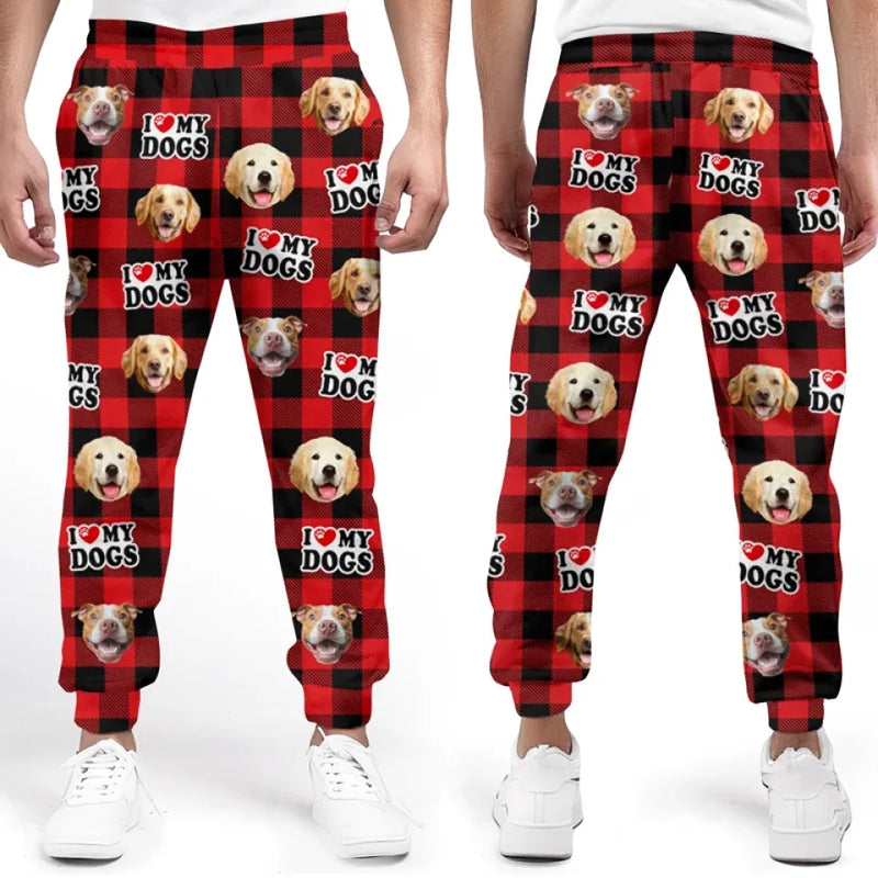 Custom Photo I Love My Fur Baby - Dog & Cat Personalized Custom Unisex Sweatpants - Christmas Gift For Pet Owners, Pet Lovers