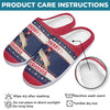 Custom Photo Merry Fishmas - Fishing Personalized Custom Fluffy Slippers - Christmas Gift For Fishing Lovers, Fisherman