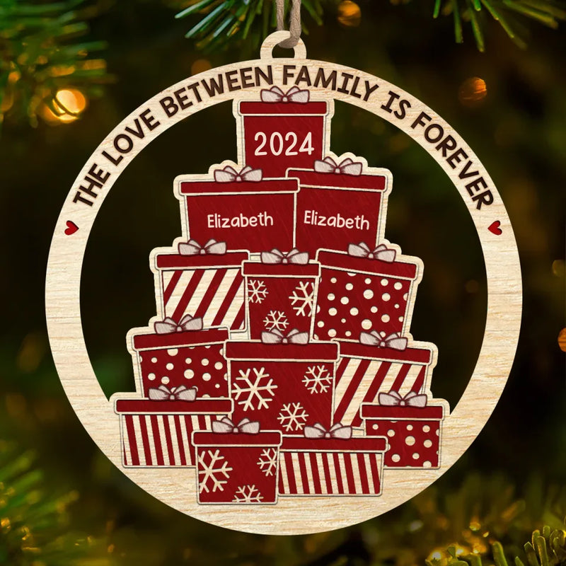 Time Together As A Family Is A Gift - Family Personalized Custom Ornament - Wood Custom Shaped - Christmas Gift For Family Members