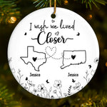 Forever Grateful For A Friend Like You - Bestie Personalized Custom Ornament - Ceramic Round Shaped - Christmas Gift For Best Friends, BFF, Sisters