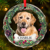 Custom Photo Our Perfect Companions Never Have Fewer Than Four Feet - Memorial Personalized Custom Circle Glass Ornament - Christmas Gift, Sympathy Gift For Pet Owners, Pet Lovers