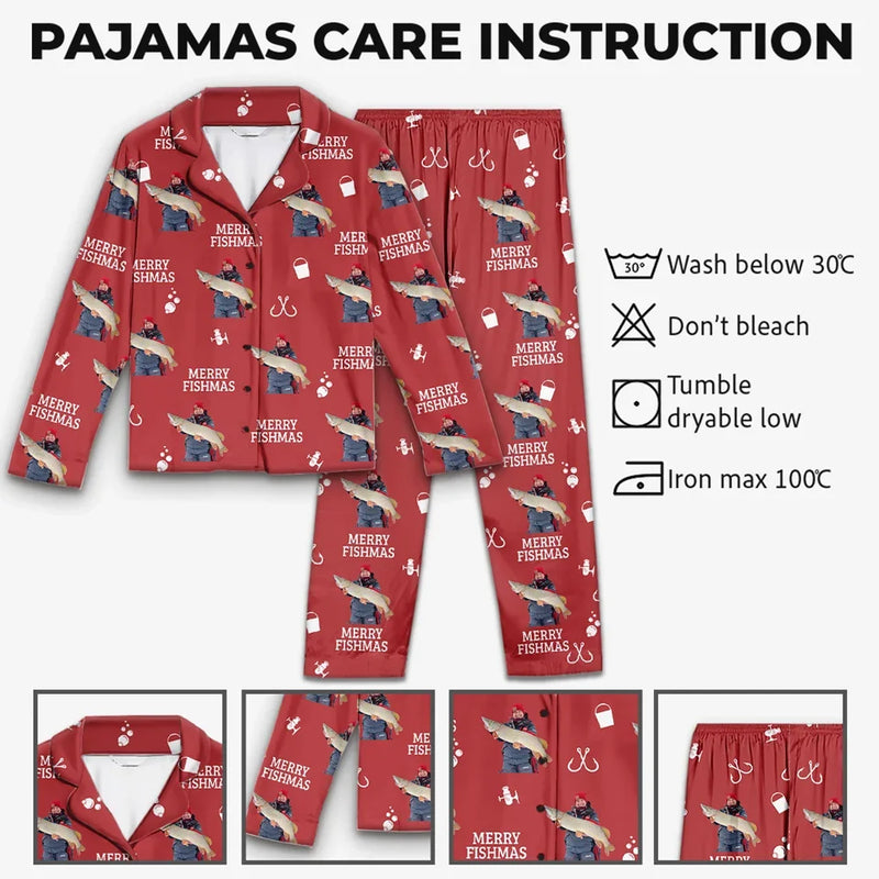 Custom Photo Hooked On The Thrill - Fishing Personalized Custom Pajamas - Christmas Gift For Fishing Lovers, Fisherman