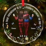 Custom Name Friendship Gifts for Best Friends - Personalized Glass Ornament