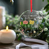 Side By Side Or Miles Apart - Bestie Personalized Custom Circle Glass Ornament - Christmas Gift For Best Friends, BFF, Sisters