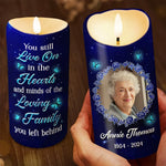 Custom Photo Loved In Life, Honored In Memory - Memorial Personalized Custom LED Candle - Sympathy Gift, Christmas Gift For Family Members