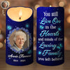 Custom Photo Loved In Life, Honored In Memory - Memorial Personalized Custom LED Candle - Sympathy Gift, Christmas Gift For Family Members