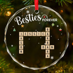 Custom Name Besties Christmas Gifts for Friends - Personalized Glass Ornament