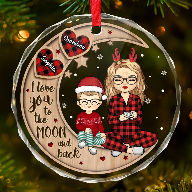 Time Spent With Them Is Always Priceless - Family Personalized Custom Circle Glass Ornament - Christmas Gift For Grandma, Grandpa