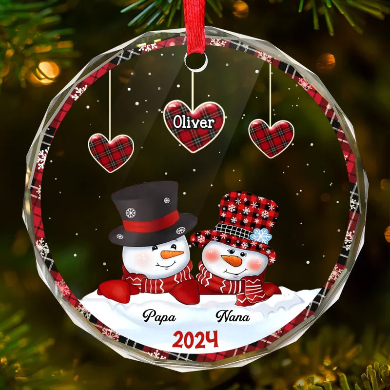 Grandma, Your Love Has Shaped Me In Lasting Ways - Family Personalized Custom Circle Glass Ornament - Christmas Gift For Grandma, Grandpa