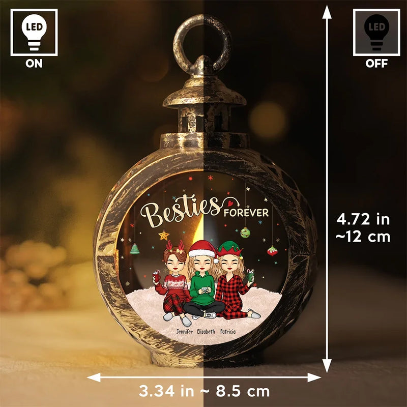 Besties Forever - Bestie Personalized Custom Candlelight Lantern Ornament - Christmas Gift For Best Friends, BFF, Sisters