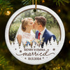 Custom Photo The Best Thing To Hold Onto In Life Is Each Other - Couple Personalized Custom Ornament - Ceramic Round Shaped - Christmas Gift For Husband Wife, Anniversary, First Christmas
