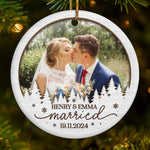 Custom Photo Wedding Gifts for Couples - Personalized Ceramic Ornament