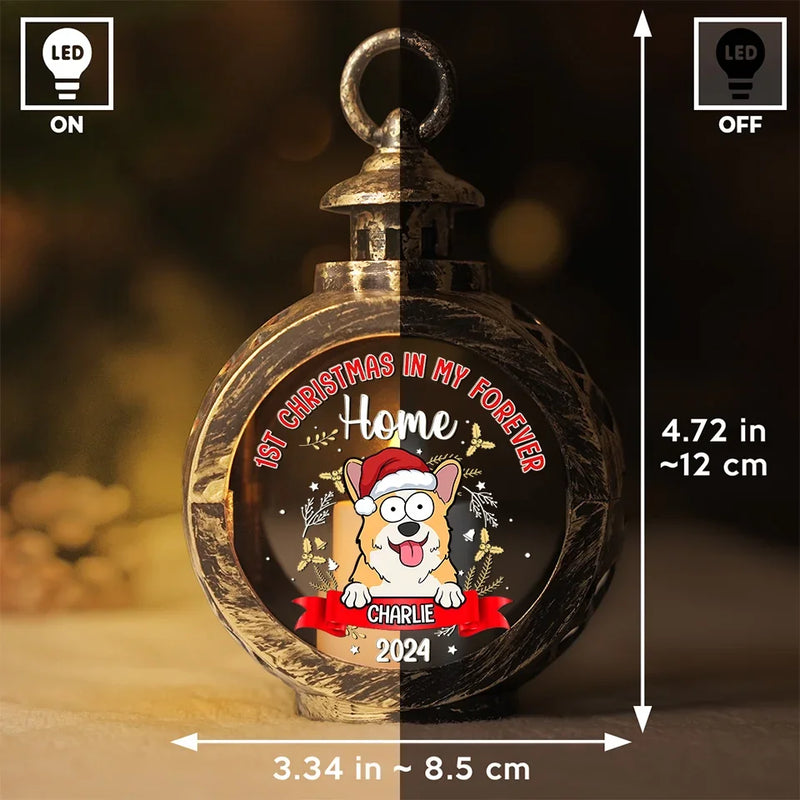 Wishing Our Furry Friend A Purr-Fect First Christmas - Dog & Cat Personalized Custom Candlelight Lantern Ornament - Christmas Gift For Pet Owners, Pet Lovers, First Christmas