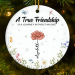 It's Takes A Long Time To Grow An Old Friend - Bestie Personalized Custom Ornament - Ceramic Round Shaped - Christmas Gift For Best Friends, BFF, Sisters