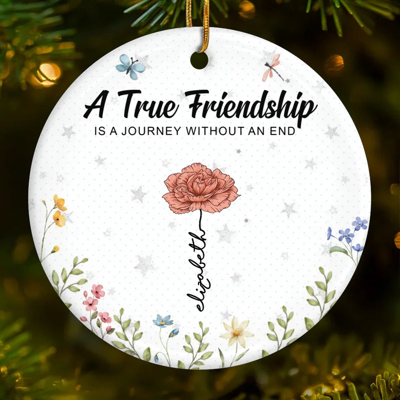 It's Takes A Long Time To Grow An Old Friend - Bestie Personalized Custom Ornament - Ceramic Round Shaped - Christmas Gift For Best Friends, BFF, Sisters