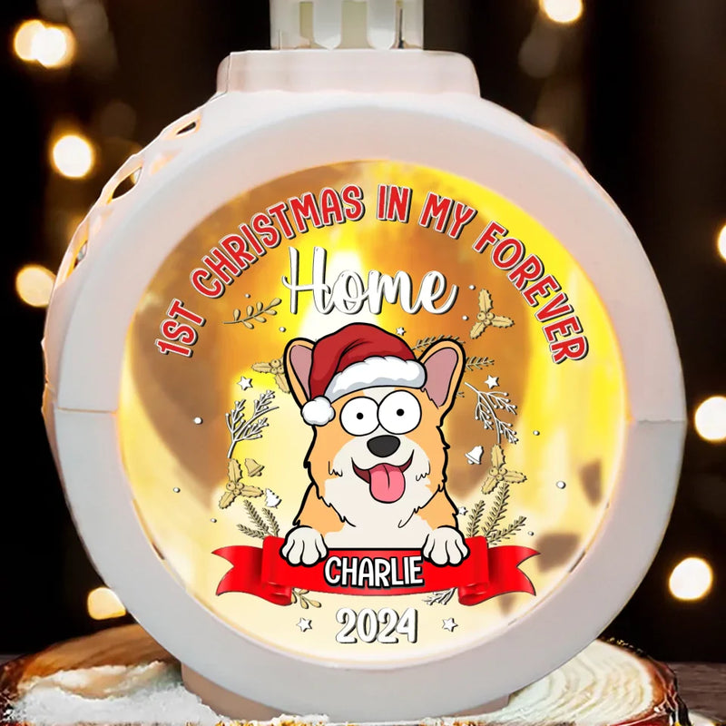 Wishing Our Furry Friend A Purr-Fect First Christmas - Dog & Cat Personalized Custom Candlelight Lantern Ornament - Christmas Gift For Pet Owners, Pet Lovers, First Christmas