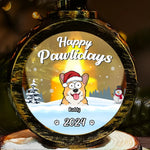Happy Pawlidays - Dog & Cat Personalized Custom Candlelight Lantern Ornament - Christmas Gift For Pet Owners, Pet Lovers
