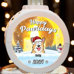 Happy Pawlidays - Dog & Cat Personalized Custom Candlelight Lantern Ornament - Christmas Gift For Pet Owners, Pet Lovers