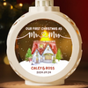 My Heart Is Full Because Of You - Couple Personalized Custom Candlelight Lantern Ornament - Christmas Gift For Husband Wife, Anniversary, First Christmas