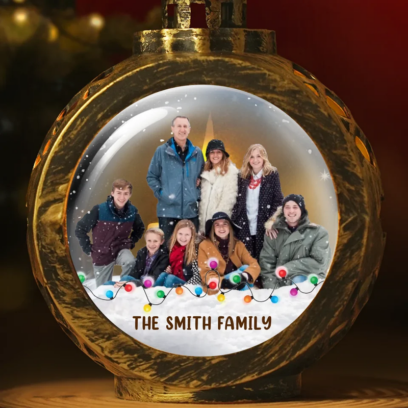 Custom Photo Family Is Everything - Family Personalized Custom Candlelight Lantern Ornament - Christmas Gift For Family Members