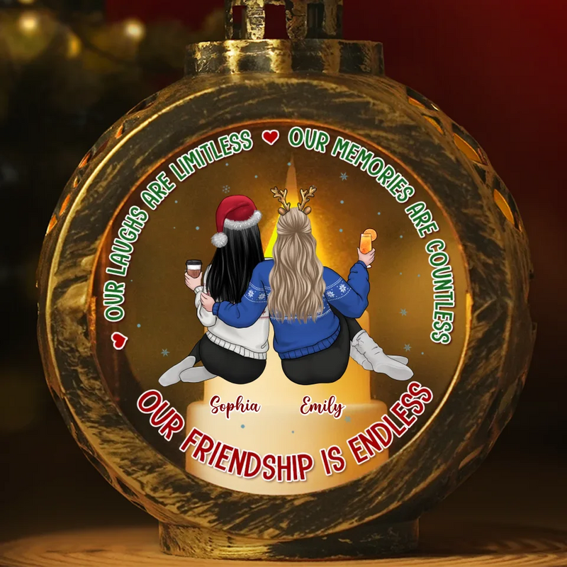 If You Weren't Here, Christmas Won't Be The Same - Bestie Personalized Custom Candlelight Lantern Ornament - Christmas Gift For Best Friends, BFF, Sisters