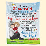 Custom Name Grandma and Grandson Love Gifts - Personalized Blanket