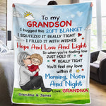 Custom Name Grandma and Grandson Love Gifts - Personalized Blanket
