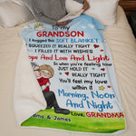 Custom Name Grandma and Grandson Love Gifts - Personalized Blanket