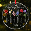 God Say You Are Unique - Bestie Personalized Custom Circle Glass Ornament - Christmas Gift For Best Friends, BFF, Sisters, Yourself