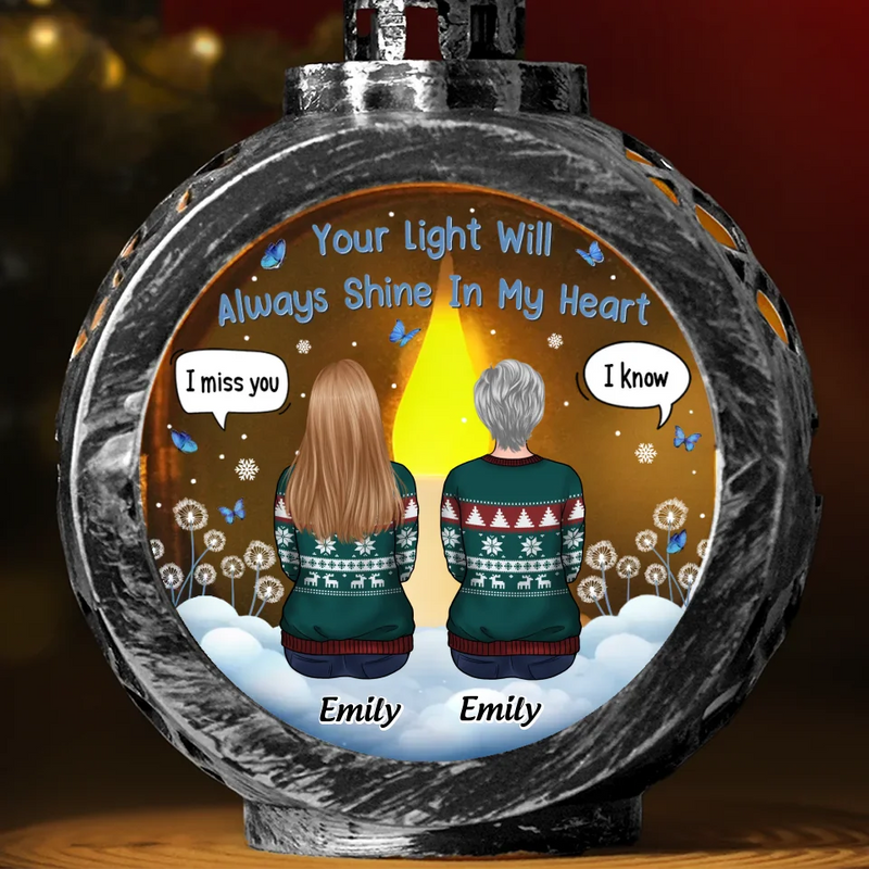 You Live On In Our Memories And Our Hearts - Memorial Personalized Custom Candlelight Lantern Ornament - Sympathy Gift, Christmas Gift For Family Members