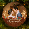 Custom Photo Building A Love Story That Will Last Forever - Couple Personalized Custom Ornament - Ceramic Round Shaped - Christmas Gift For Husband Wife, Anniversary, First Christmas