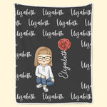 Custom Name Cartoon Girl Gifts for Kids - Personalized Blanket