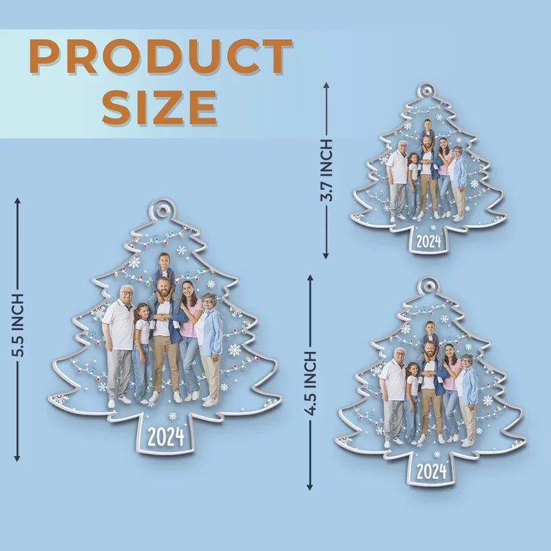 Custom Photo Side By Side, We Create Our Family Story - Family Personalized Custom Ornament - Acrylic Custom Shaped - Christmas Gift For Family Members