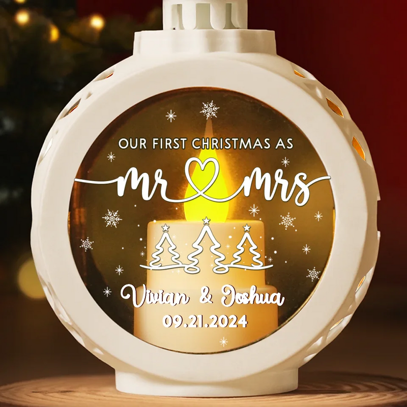 Our First Christmas Is The Sweetest Gift Of All - Couple Personalized Custom Candlelight Lantern Ornament - Christmas Gift For Husband Wife, Anniversary, First Christmas