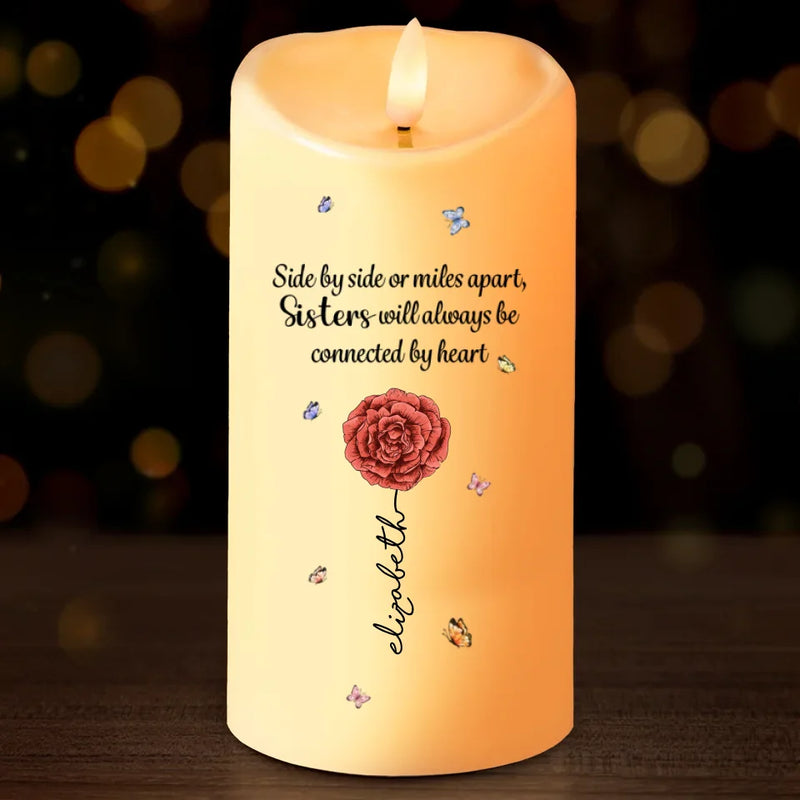 Sisters Are Different Flowers From The Same Garden - Bestie Personalized Custom LED Candle - Christmas Gift For Best Friends, BFF, Sisters
