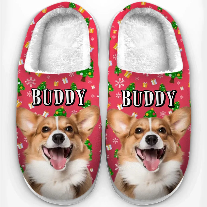 Custom Photo Cozy Feet And Happy Hearts Make The Best Memories Together - Dog & Cat Personalized Custom Fluffy Slippers - Christmas Gift For Pet Owners, Pet Lovers