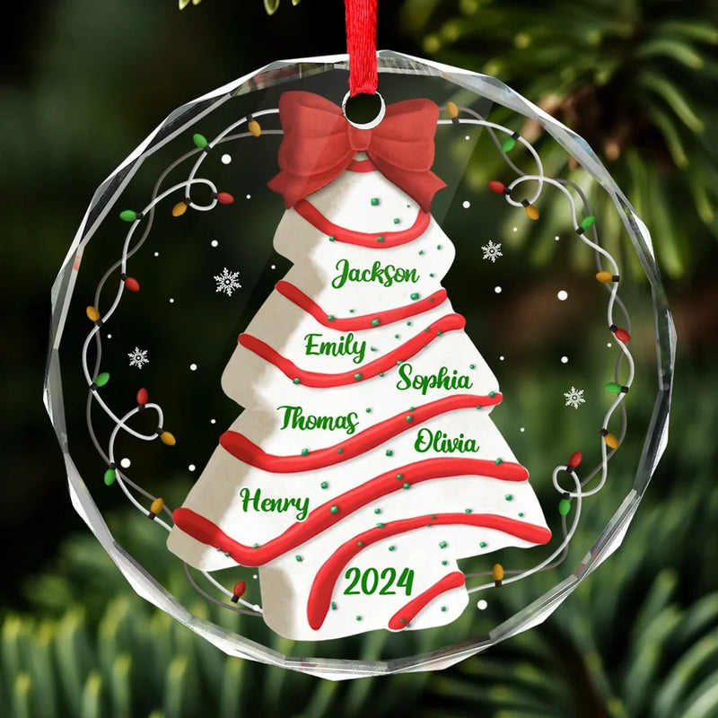 Roots That Bind Us Create A Stronger Family - Family Personalized Custom Circle Glass Ornament - Christmas Gift For Family Members
