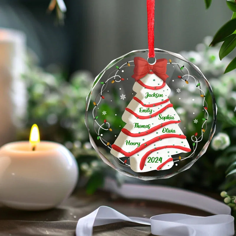 Roots That Bind Us Create A Stronger Family - Family Personalized Custom Circle Glass Ornament - Christmas Gift For Family Members