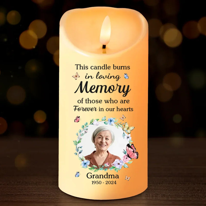 Custom Photo Loving You Forever - Memorial Personalized Custom LED Candle - New Arrival, Christmas Gift, Sympathy Gift For Family Members