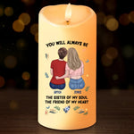 Custom Name Sister Soul Gifts for Best Friends - Personalized LED Candle