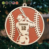 Swinging For The Fences - Personalized Custom Ornament - Wood Custom Shaped - Christmas Gift For Sport Lovers, Sport Players